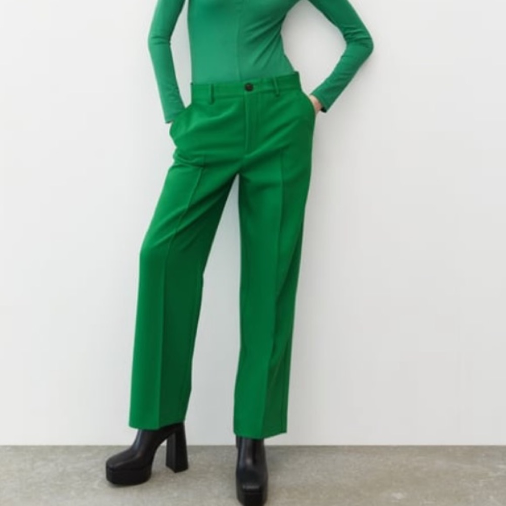 Zara Cropped Straight Leg Pants